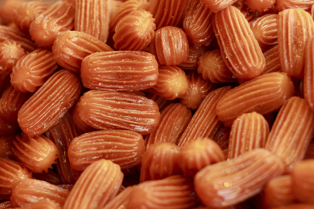 Close up view of dates on the market