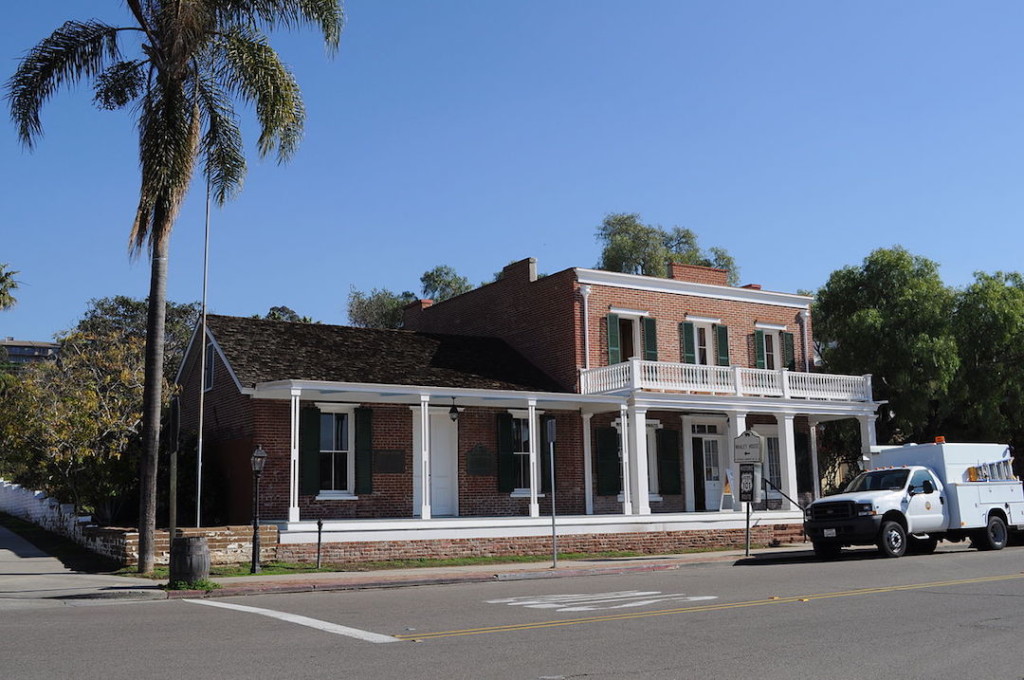 Exterior of Whaley House Museum, Old Town, San Diego, California, USA, built 1856