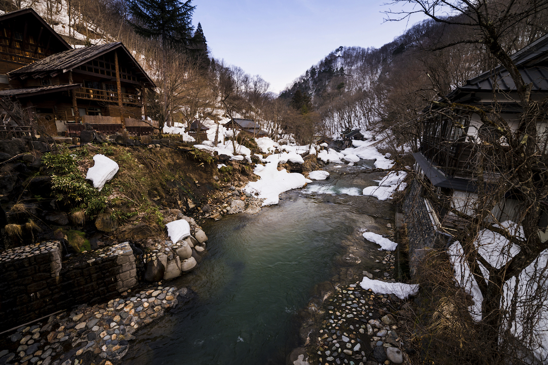 Small river in Takaragawa onsen, Gunma, Japan