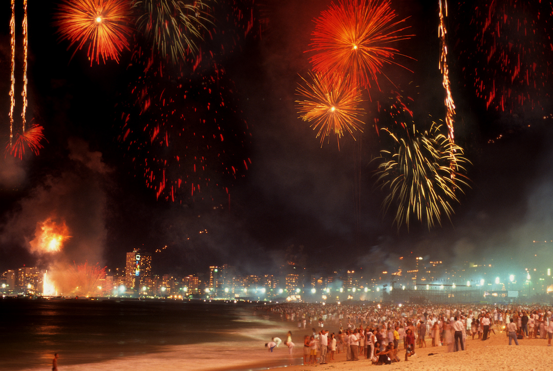 New year celebration in Copacabana beach, Rio de Janeiro