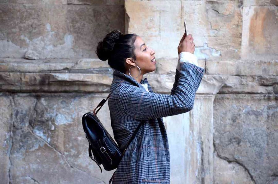 girl carrying phone