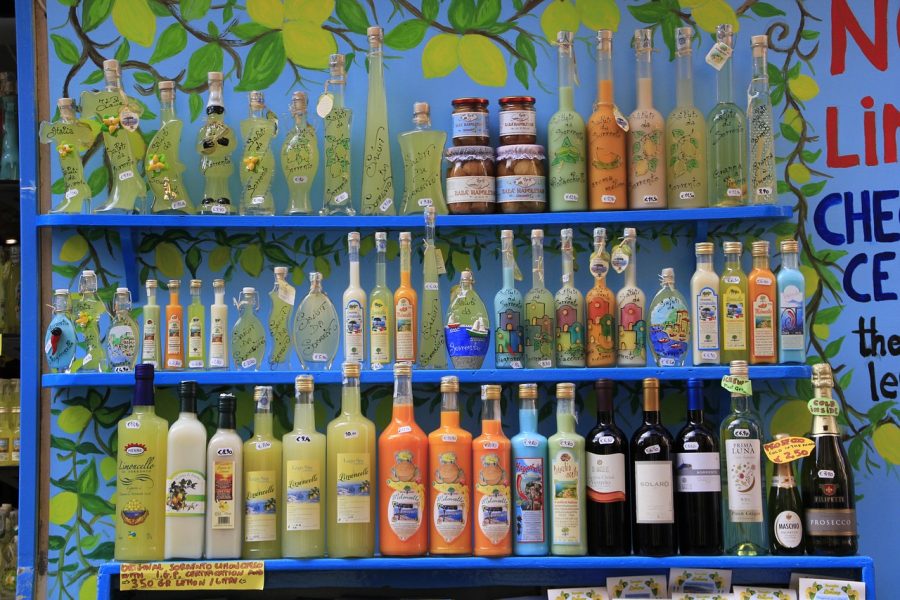 Bottles of Limoncello in Sorrento