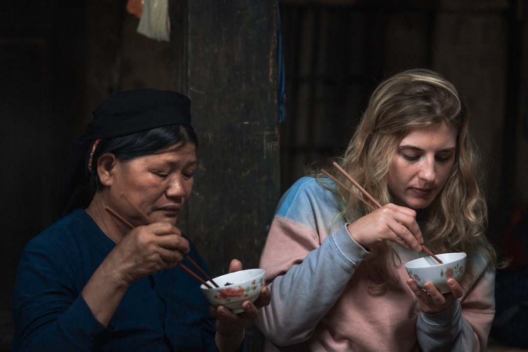 eating noodles in vietnam