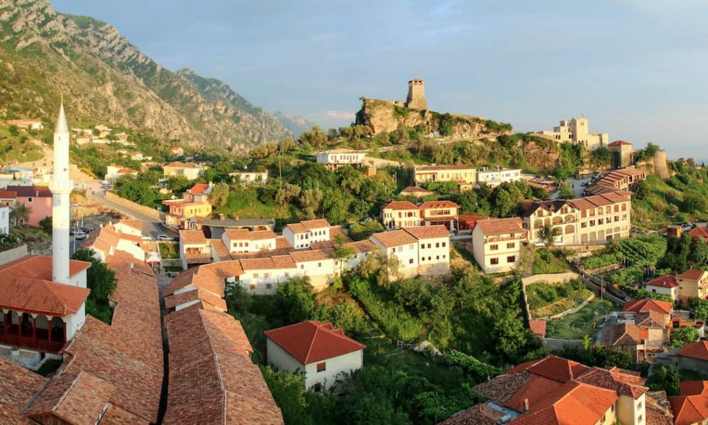 Albanian landscape filled with picturesque houses