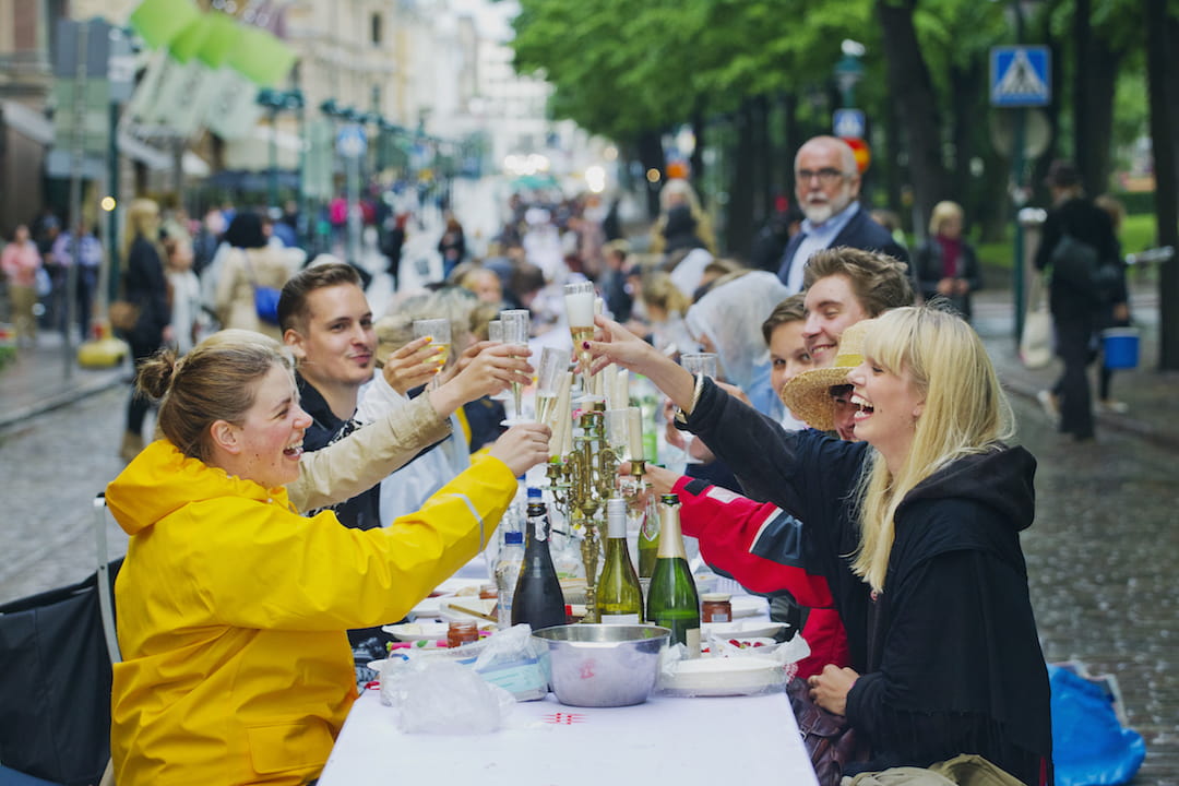 Dining outdoors