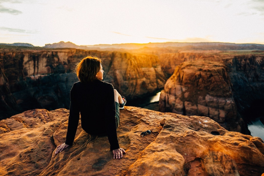 hiker in grand canyon