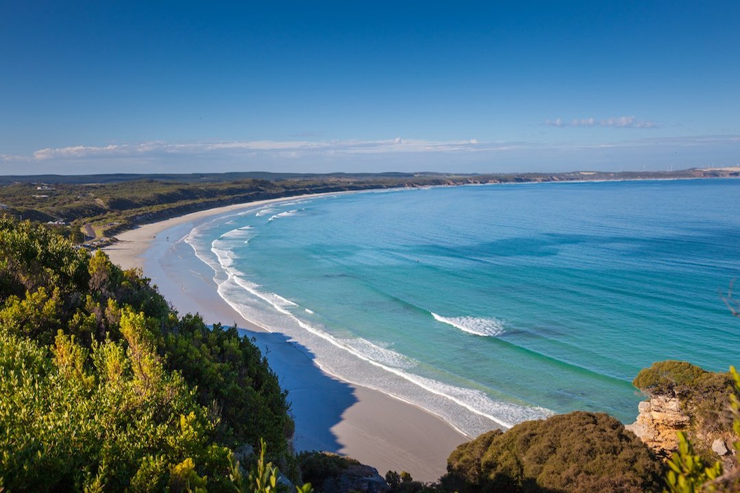 A rounded coastline in Australia