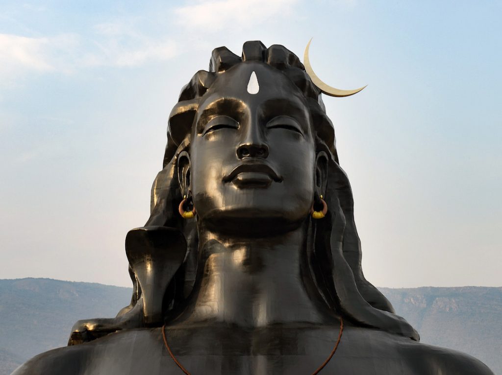 112-foot Adiyogi at Isha Yoga Center, Coimbatore, near the Velliangiri Hills. Designed by Sadhguru and created by Isha Foundation.