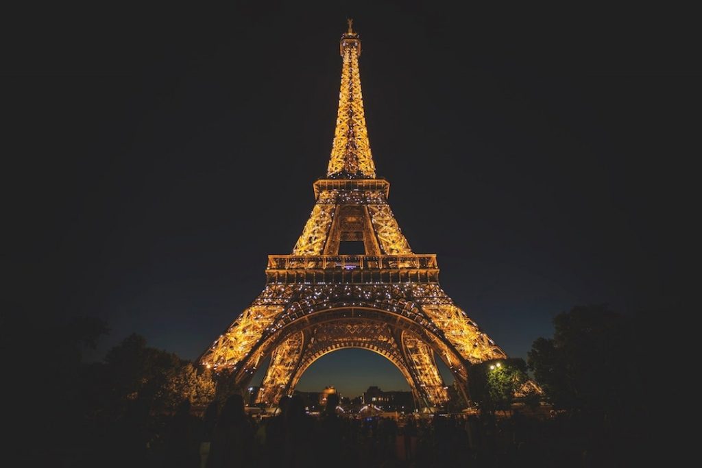 The Eiffel Tower at night, Paris
