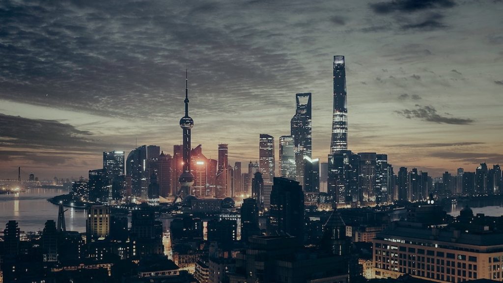 Shanghai skyline at night