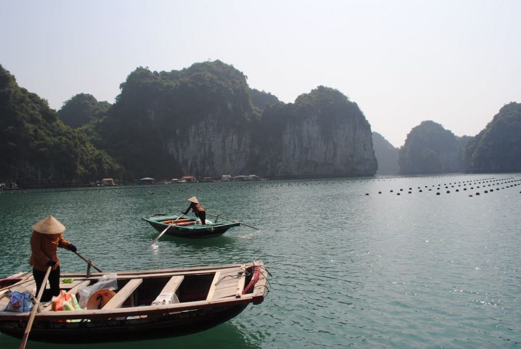 Fishing in Ha Long Bay, Vietnam