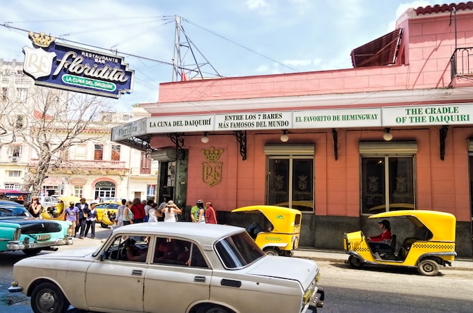 The outisde of El Floridita, Havana