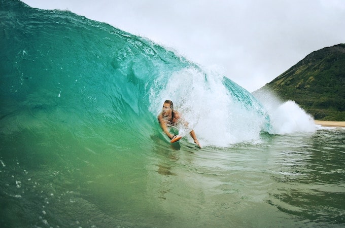Surfing in Sandy Beach, Honolulu