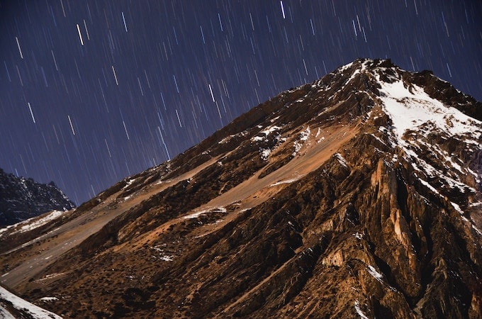 Stars at night on the Annapurna Circuit, Nepal