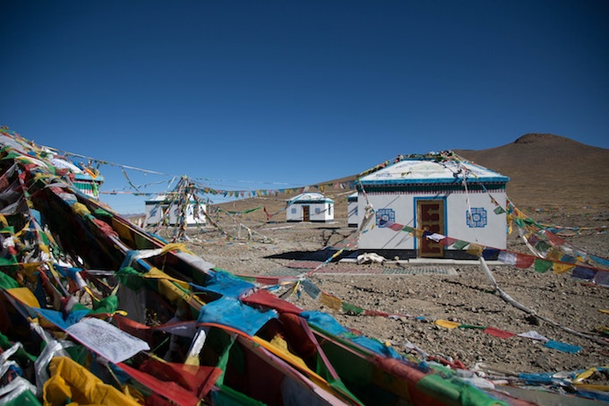 Small concrete houses at Everest Base Camp