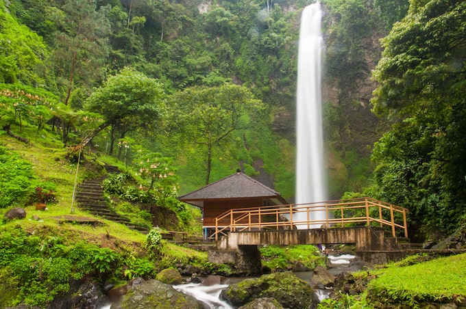 A waterfall in Curug Cimahi, Indonesia