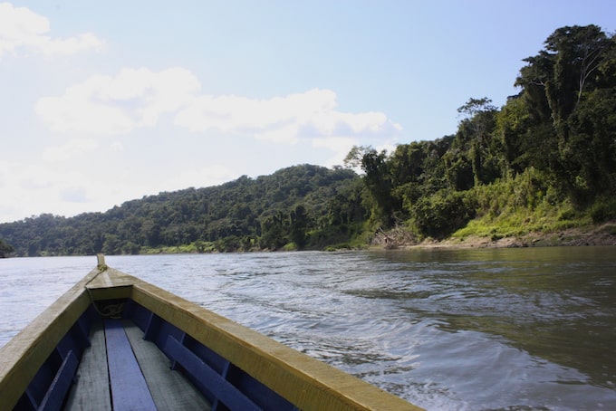 the view from a boat in corozal, belize