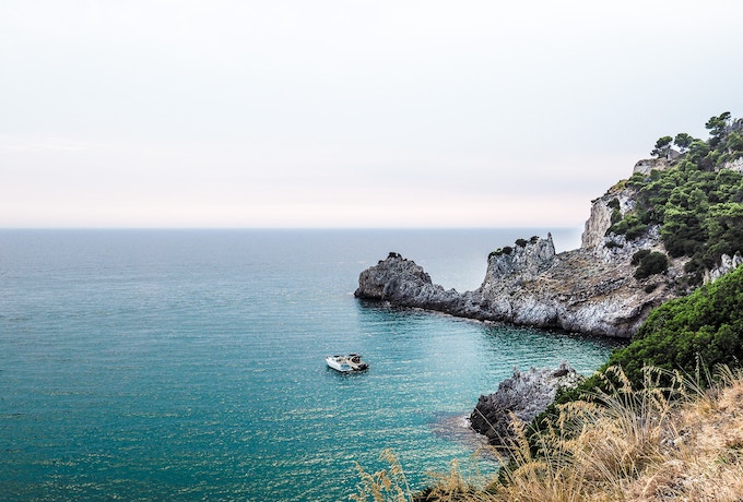 A boat in the water on the Amalfi Coast, Italy