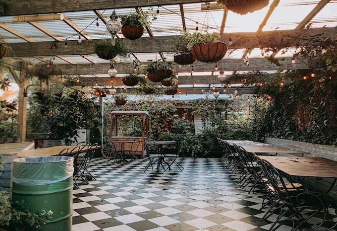 A green patio in a restaurant in Australia