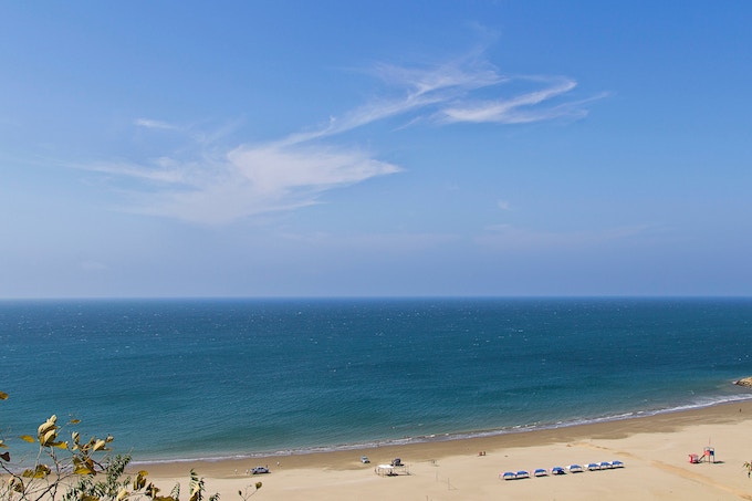 A sunny day at a beach in Ecuador