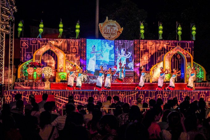 Traditional Thai dancers on stage for Loi Krathong in Chiang Mai, Thailand