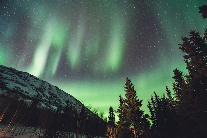 The northern lights over the Yukon