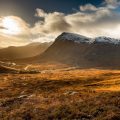 A sweeping valley and mountains in Glencoe, Scotland