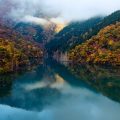 A valley in Japan during the fall
