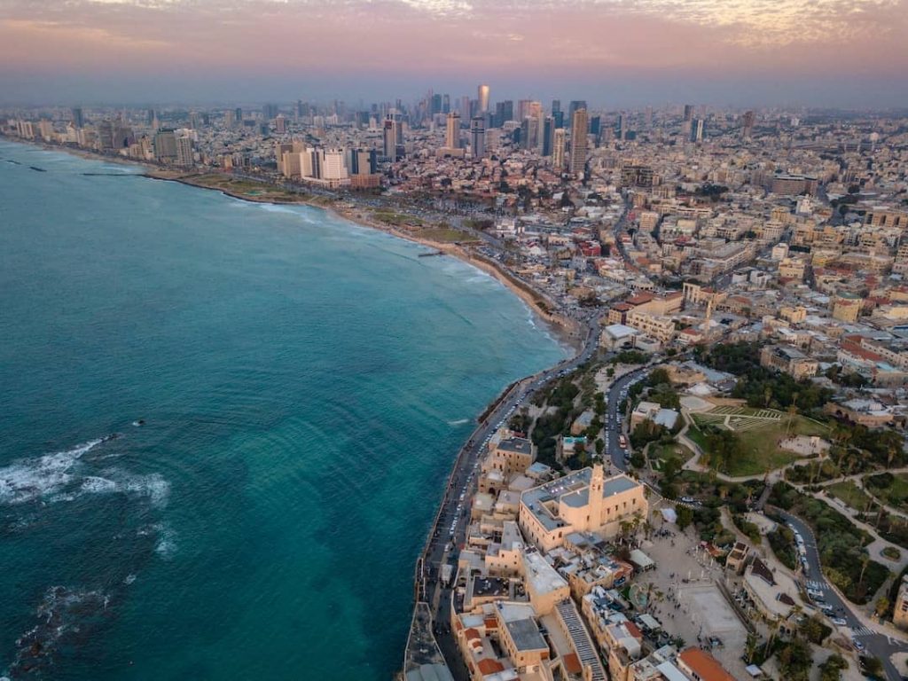 Aerial photo of Tel Aviv city skyline