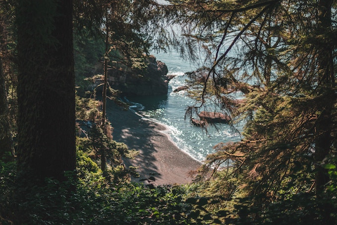 A hidden beach off the coast of Vancouver, Canada