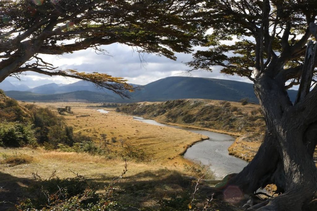 River and mountains in Tierra del Fuego National Park, Argentina