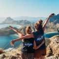 Two women posing infront of beautiful landscapes in Indonesia