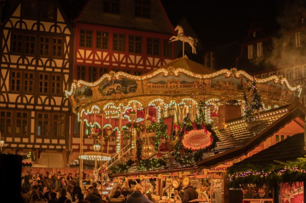 Carousel at a Christmas market in Germany