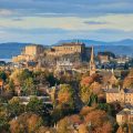 View of Edinburgh Castle from Blackford Hill, Scotland.